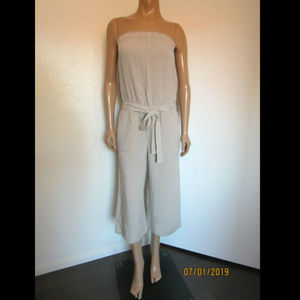 Cloth & Stone Cream Strapless Jumpsuit